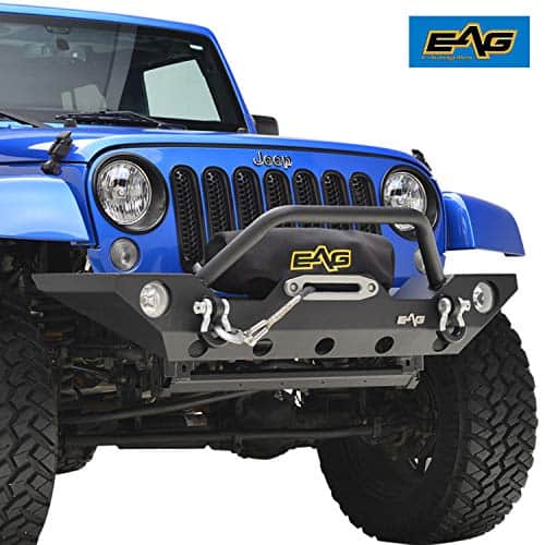 EAG Front Bumper with Fog Light Housing and Winch Plate