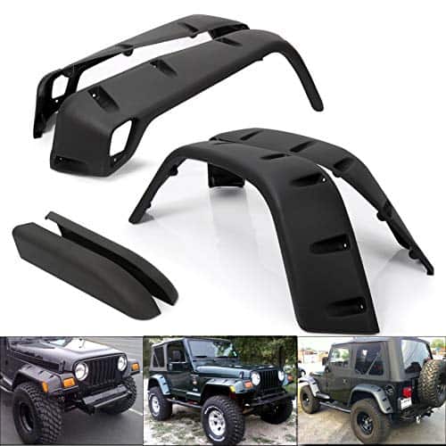 ECOTRIC Fender Flare Compatible with 1997-2006 Jeep Wrangler